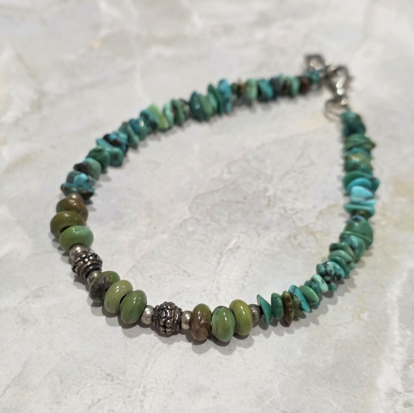 Jewelry - Turqouise Nuggets Sterling Silver Bracelet